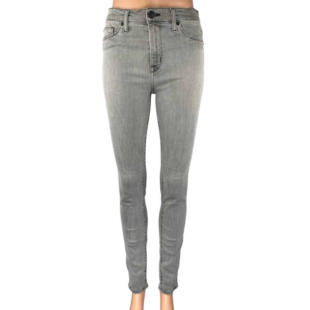 Hudson Mid Rise Natalie Women's Gray Washed Super Skinny Denim Jeans Size 28